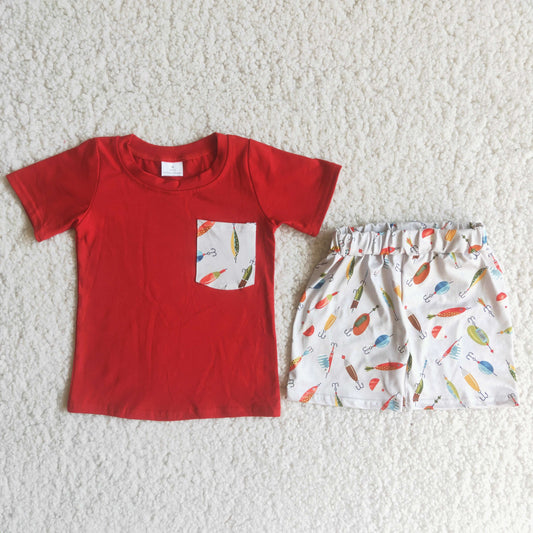 A13-12 Boys Red Pocket Suit