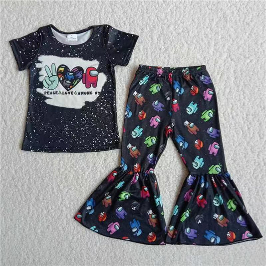 among us t-shirt & bell girls outfits