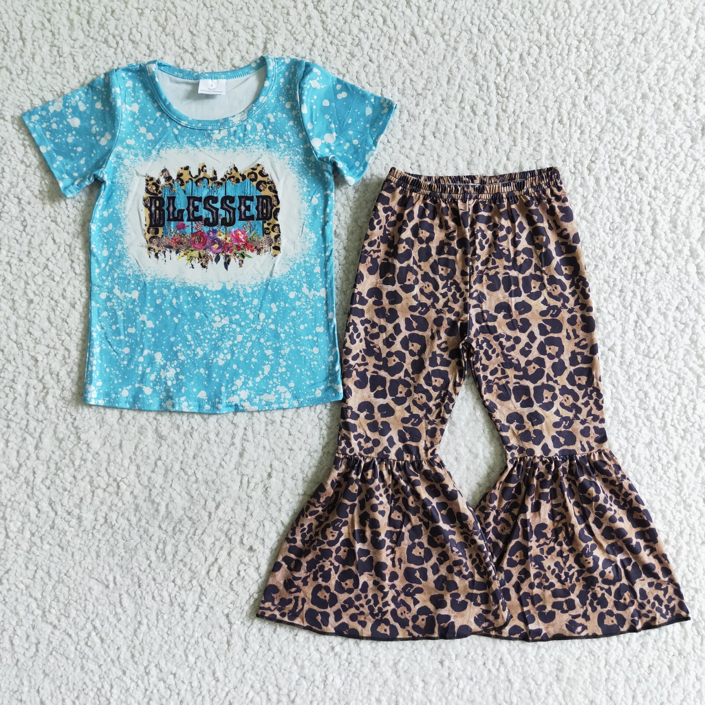 blessed t-shirt & leopard bell girls outfits