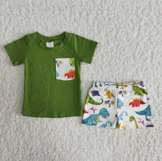 Dinosaur short sleeve shorts suit