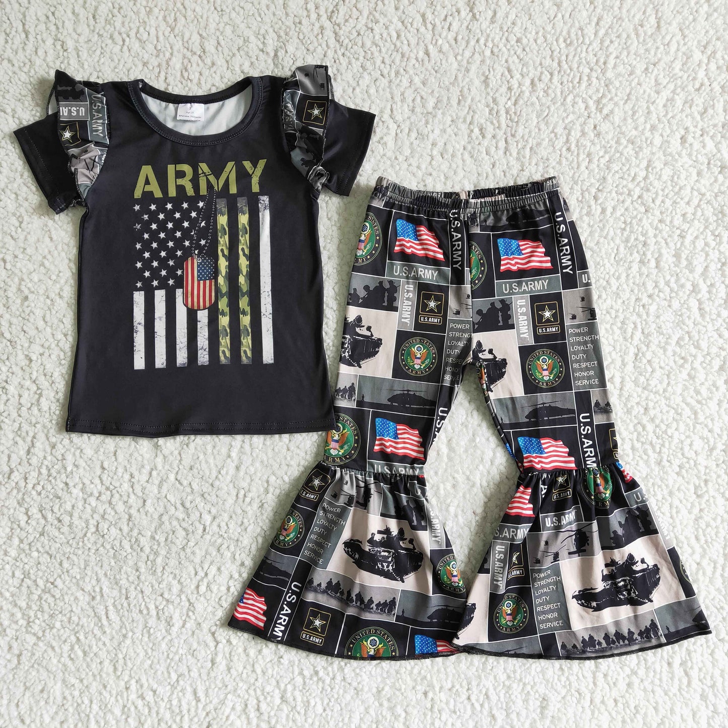 army t-shirt & bell girls outfits