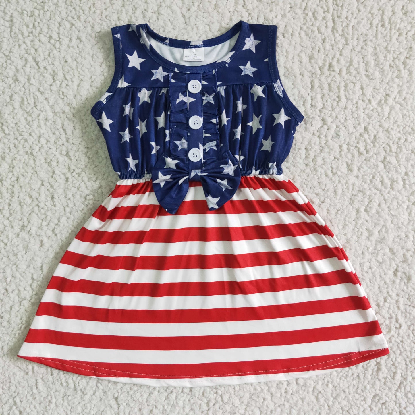 Sleeveless stars and stripes skirt