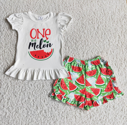 watermelon short sleeve suit