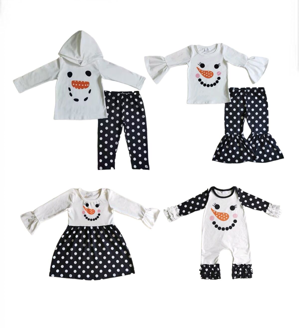 snowman hoodie outfits winter hooded suit match dress romper kids clothes