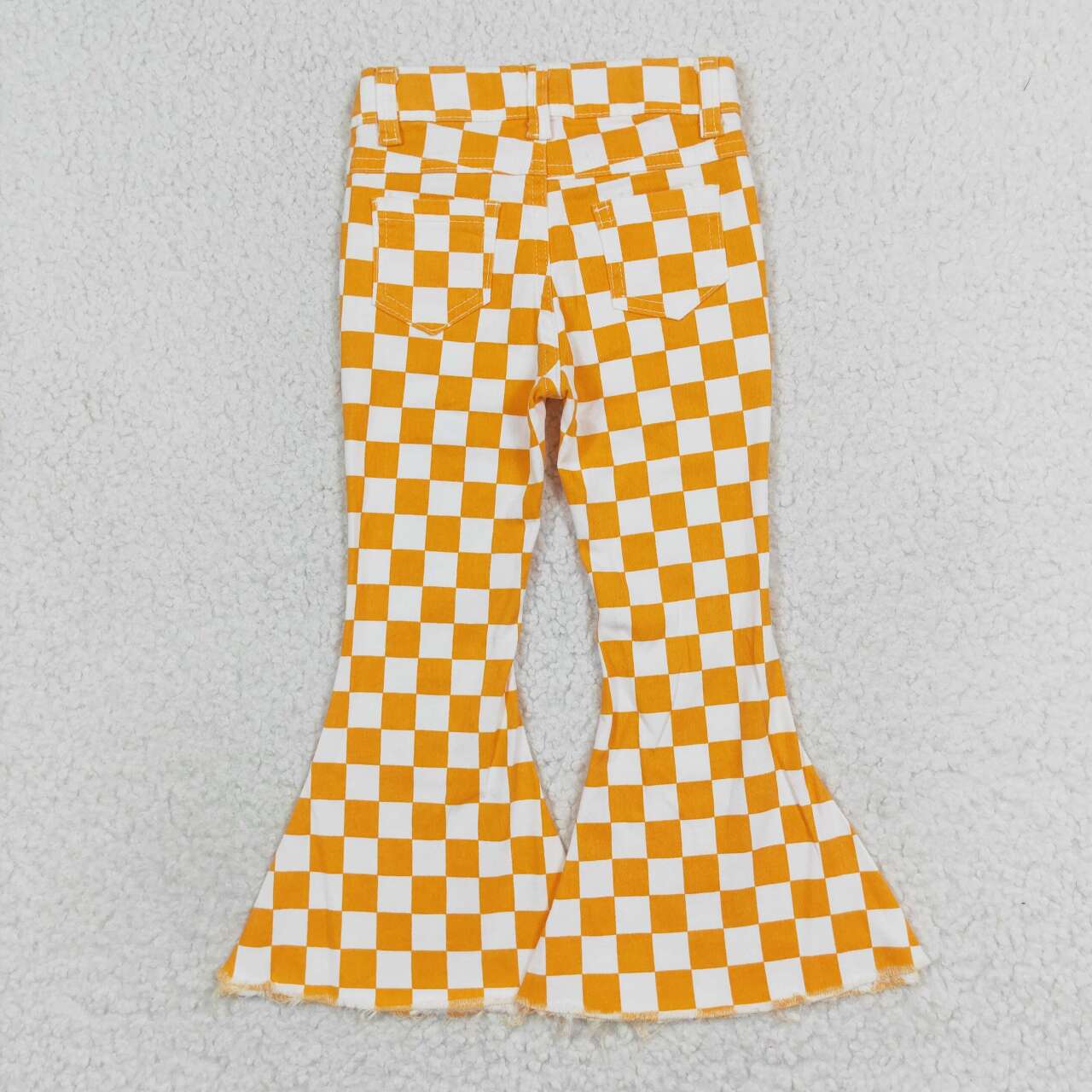 P0468 Orange checkered cowboy pants