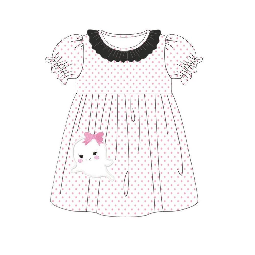 GSD1294 ghost bow short-sleeved dress