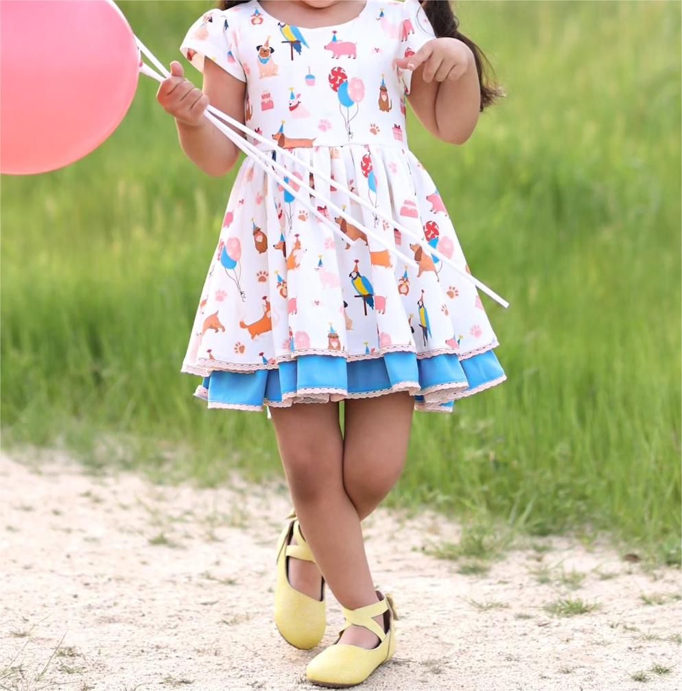 GSD1327 puppy animal balloon dress