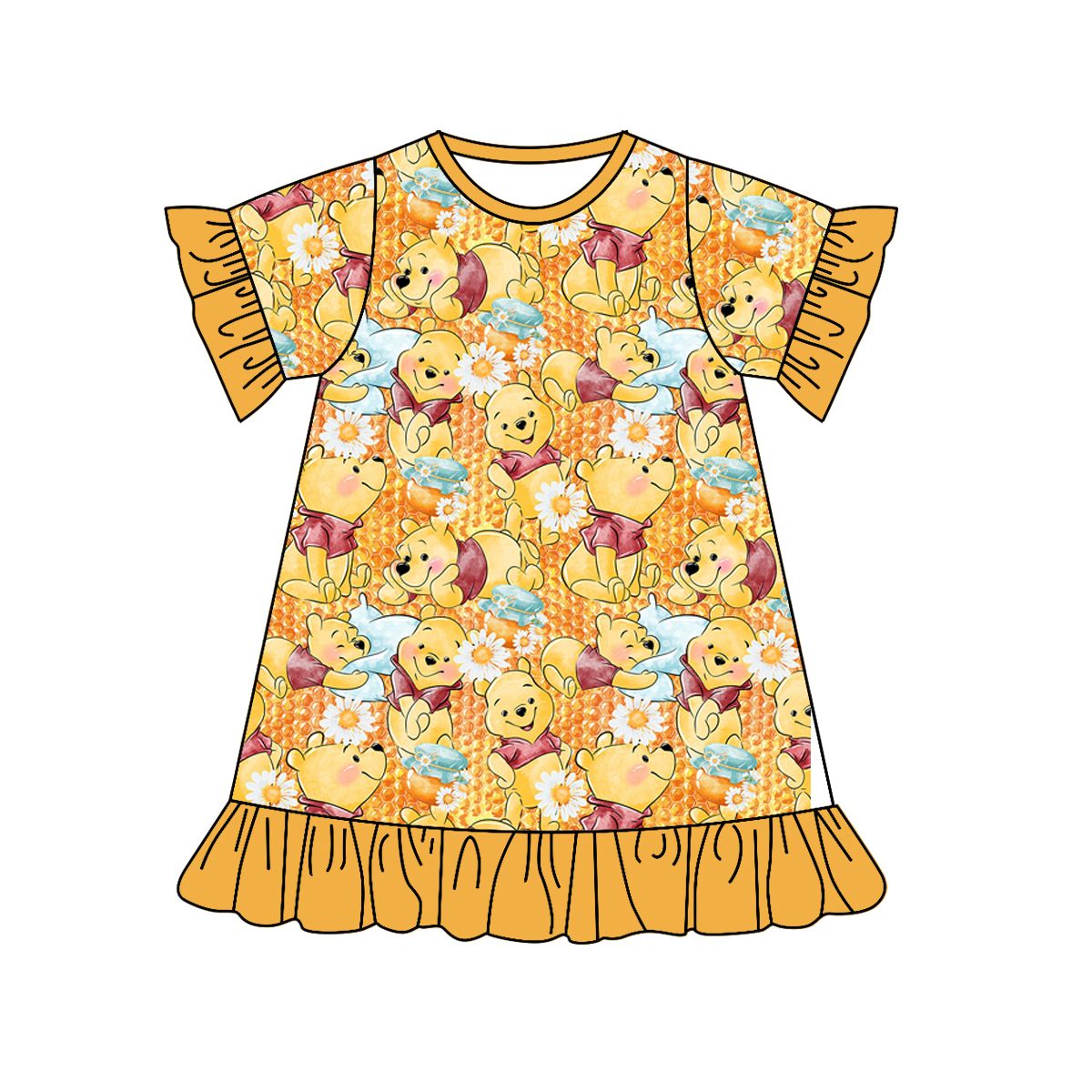 GSD1276 bear short-sleeved dress