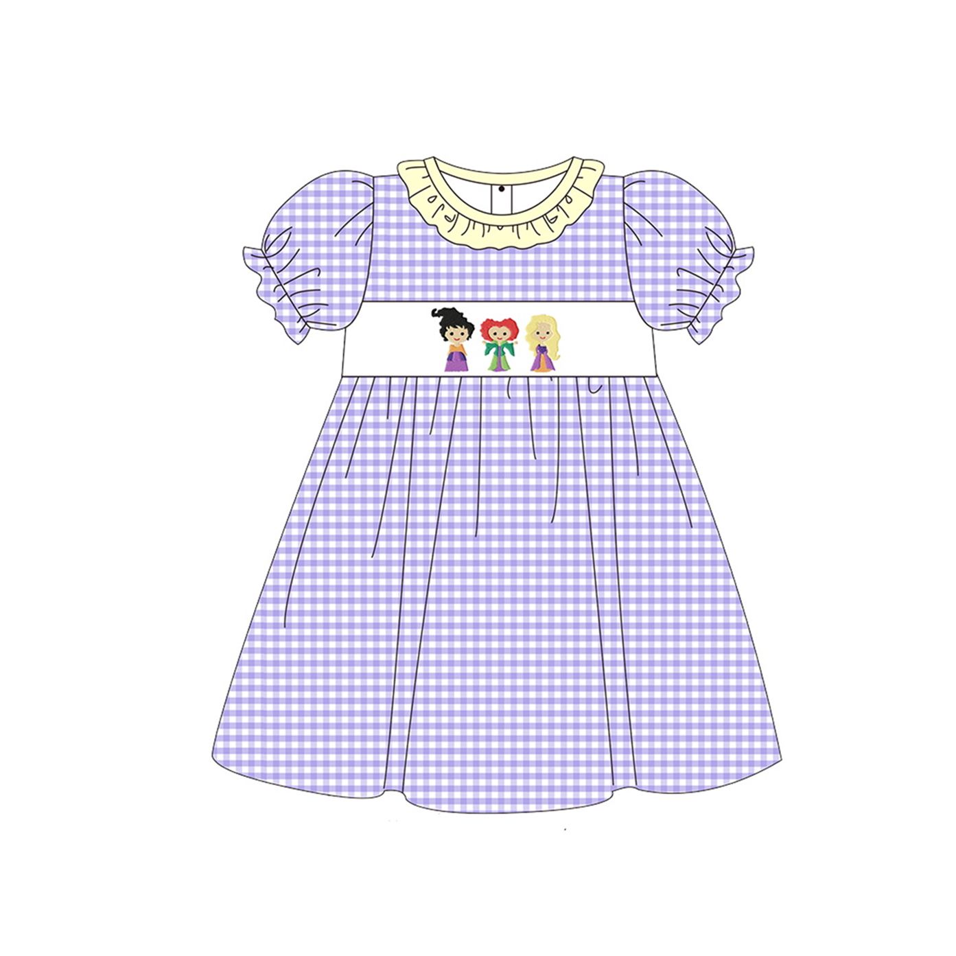 GSD1258 Witch Purple Short Sleeve Dress