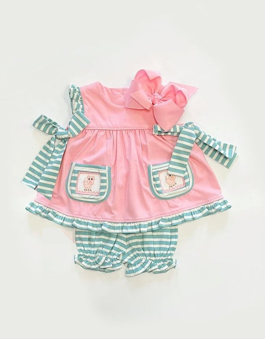 GSSO1256 pig striped short-sleeved shorts suit