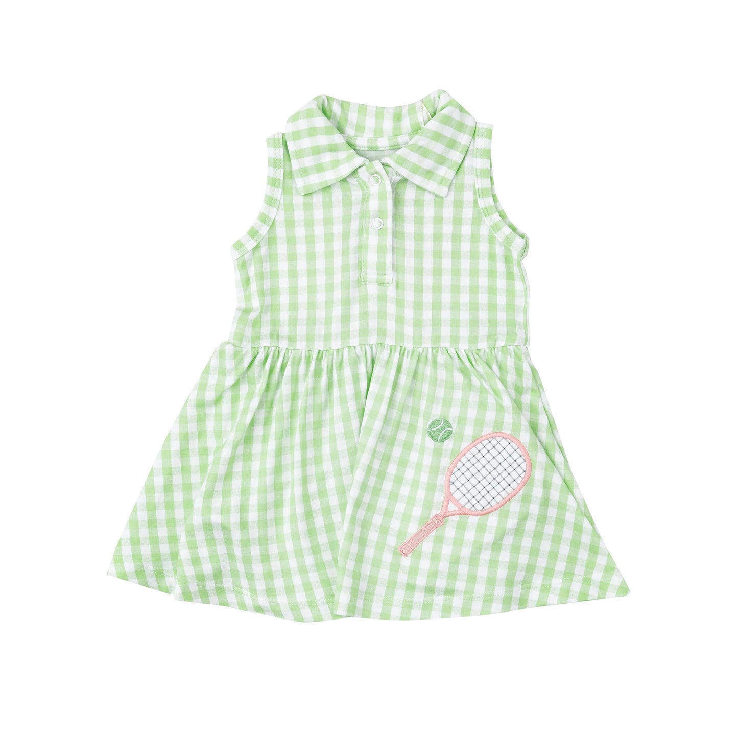 GSD1260 racket green plaid sleeveless dress