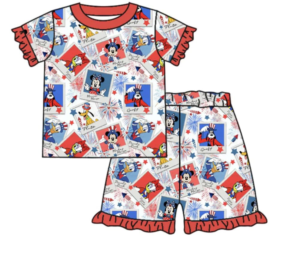 GSSO1180 Mickey Fireworks Short Sleeve Pajamas Set