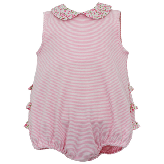 SR1642 floral doll collar pink striped vest