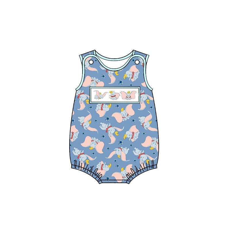 SR1602 Little Elephant Blue Bow Vest Jumpsuit