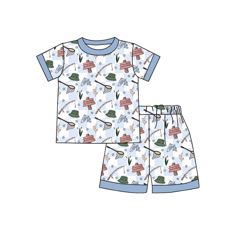 BSSO0867 Fishing pajamas and pajama pants set