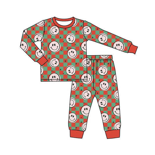 BLP0613 Smiley Red and Green Plaid Set