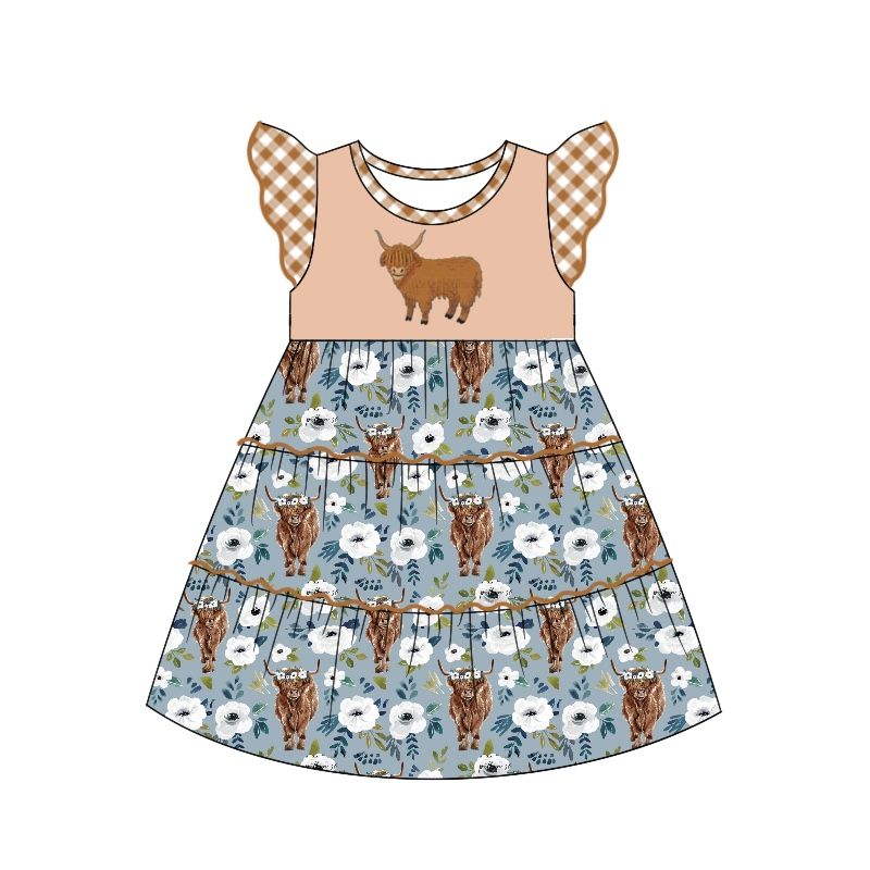 GSD1287 Alpine cow flying sleeve dress