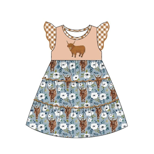 GSD1287 Alpine cow flying sleeve dress