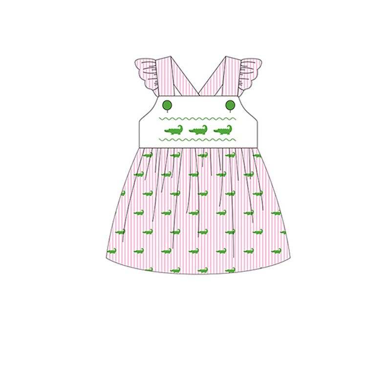 GSD1188crocodile pink dress