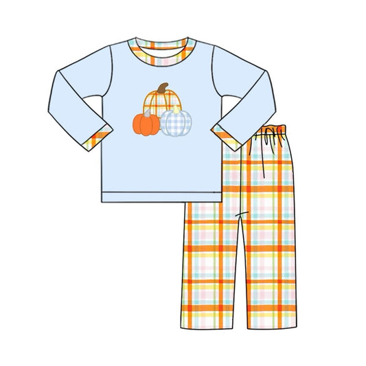 BLP0616 Color Plaid Pumpkin Blue Set