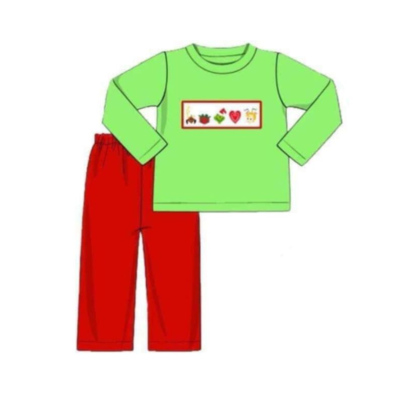 BLP0691grinch green long-sleeved suit