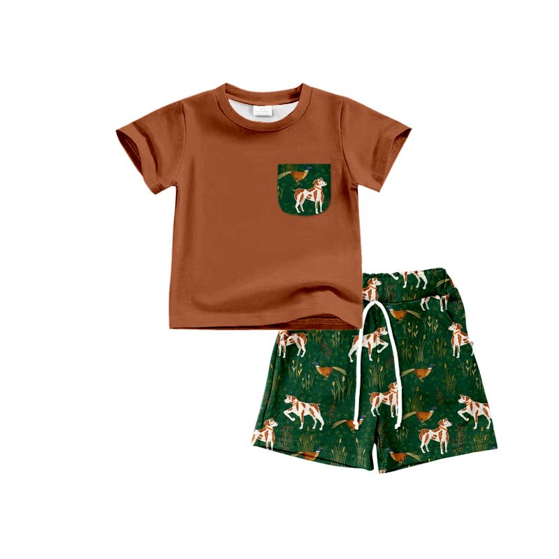 BSSO0937 puppy brown short sleeve suit