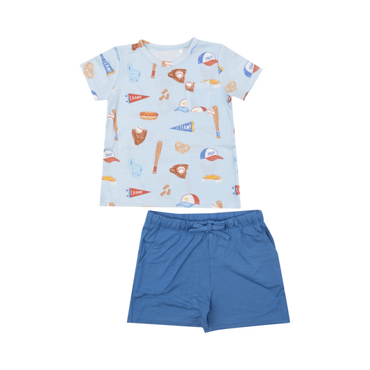 BSSO0863 baseball hat short sleeve shorts suit