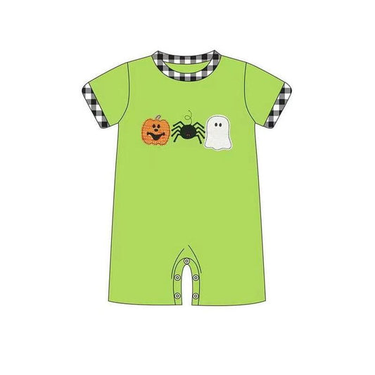 SR1719 pumpkin green short-sleeved jumpsuit