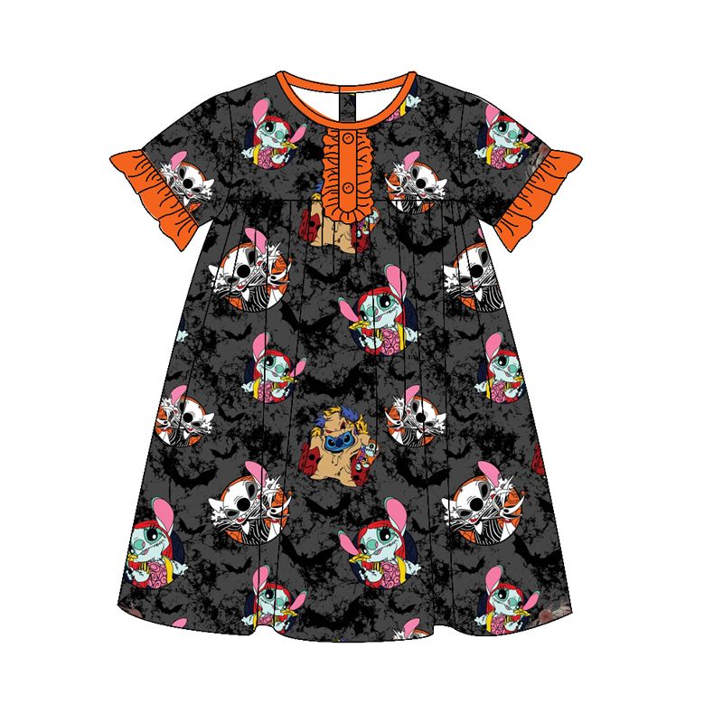 GSD1314 Halloween Stitch short-sleeved dress