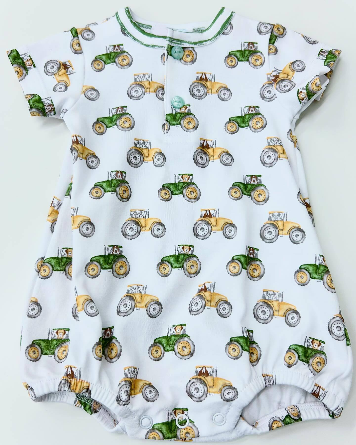 SR1587 tractor white short-sleeved jumpsuit