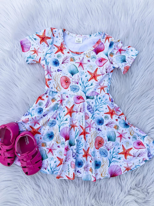 GSD1168 starfish seaweed shell short-sleeved dress