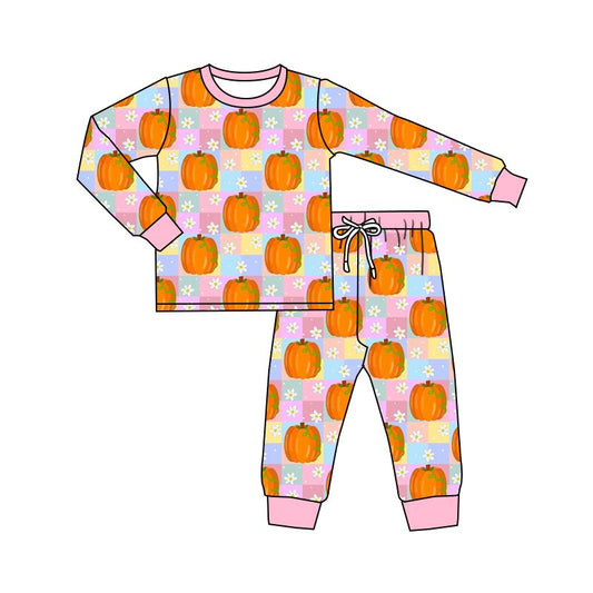 GLP1219 pumpkin flower long sleeve suit