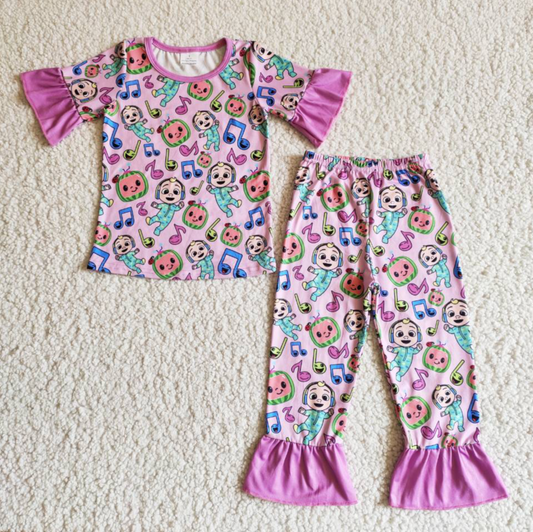 b1-12 t-shirt & pants cocomelon pajamas girls outfits