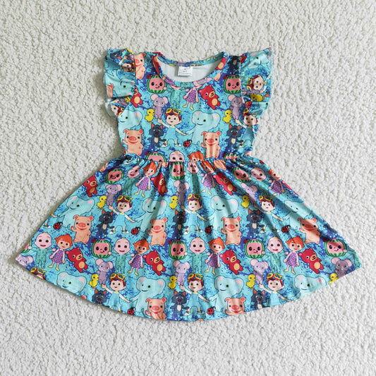 b14-11 cartoon cocomelon girls dress