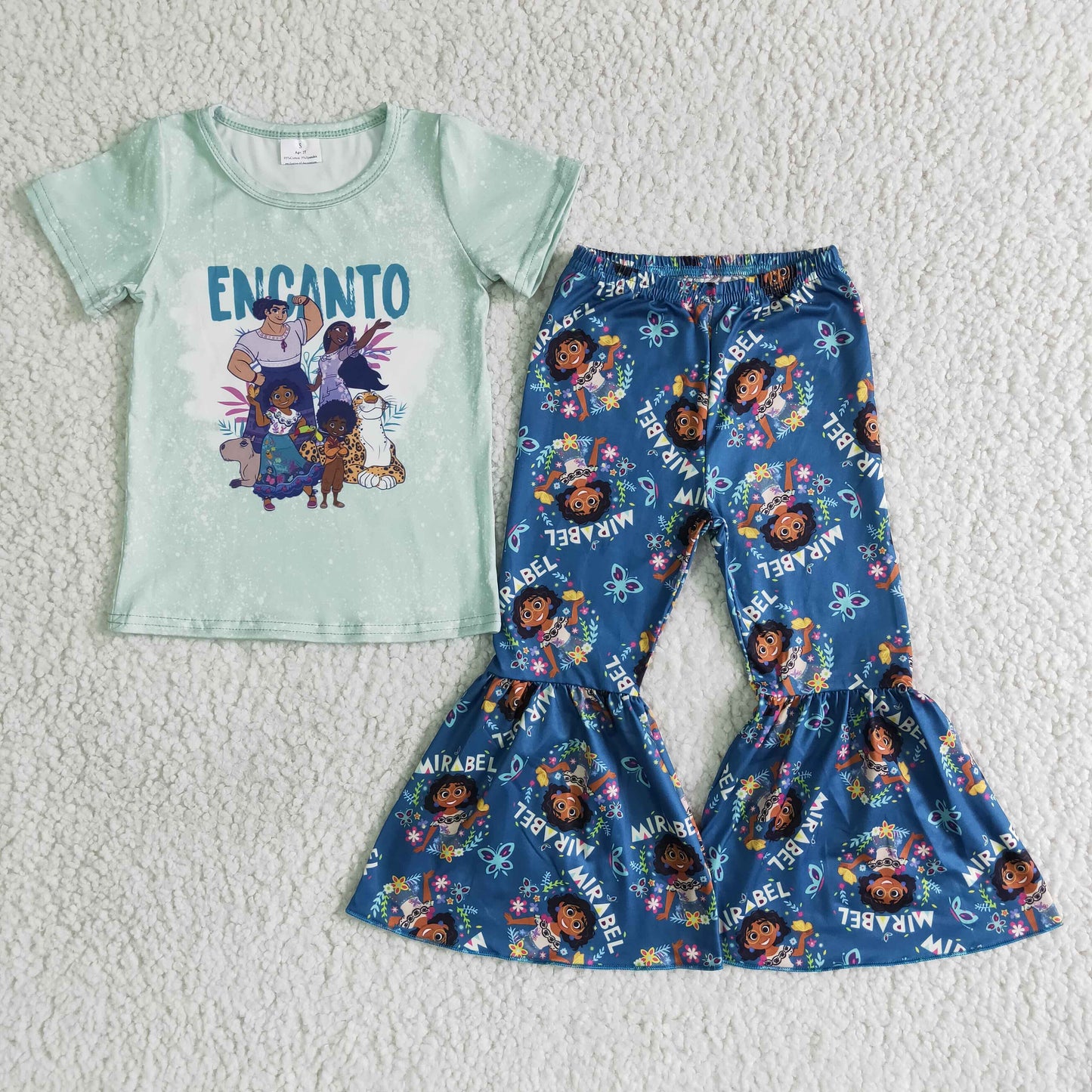 encanto carton shirt bell pants girls sets kids clothes