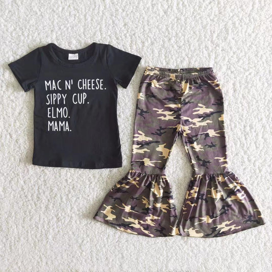 sippy cup t-shirt & camo bell girls outfits