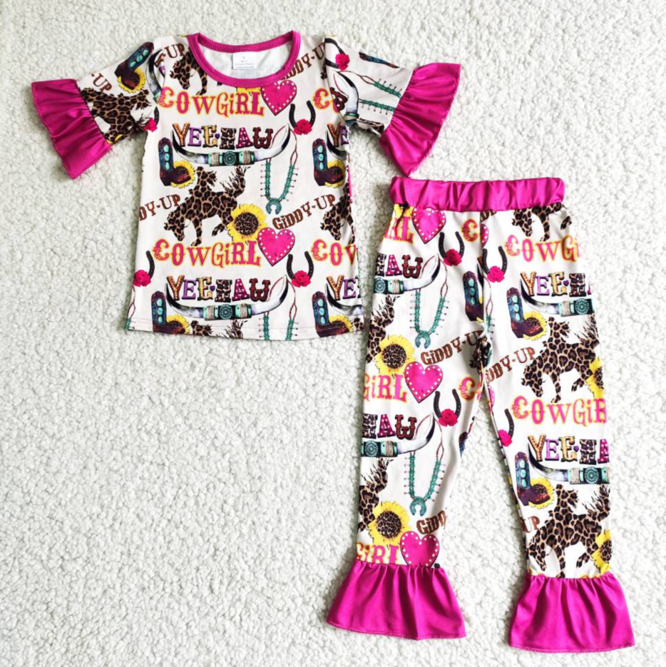 b5-28 t-shirt & pants cowgirl pajamas girls outfits