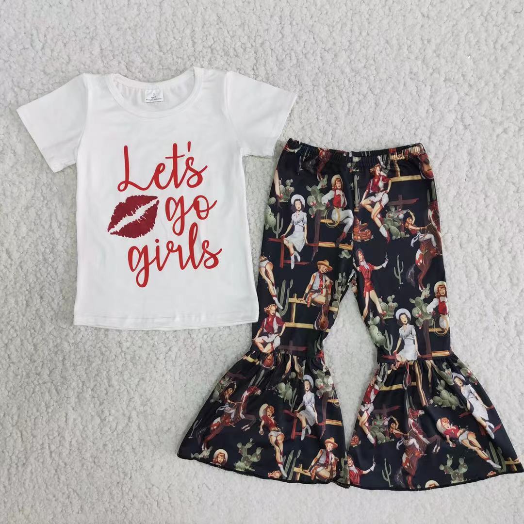 let's go t-shirt & bell girls outfits