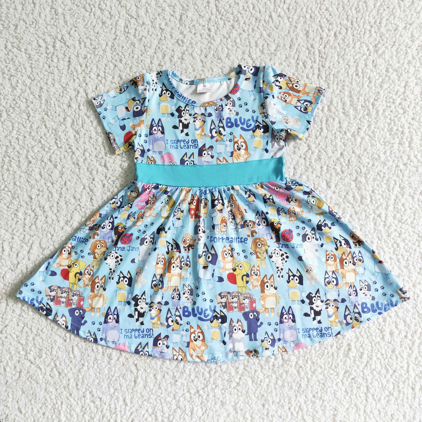 B7-4bluey blue girl summer skirt