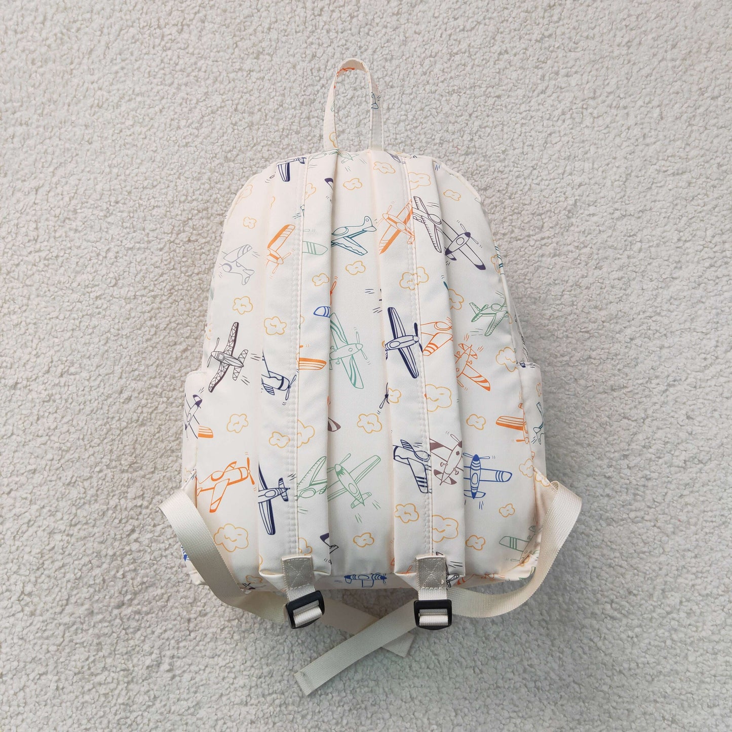 RTS NO MOQ milk silk BA0220 Baby Kids Colorful Planes Clouds School Backpack Back Bags