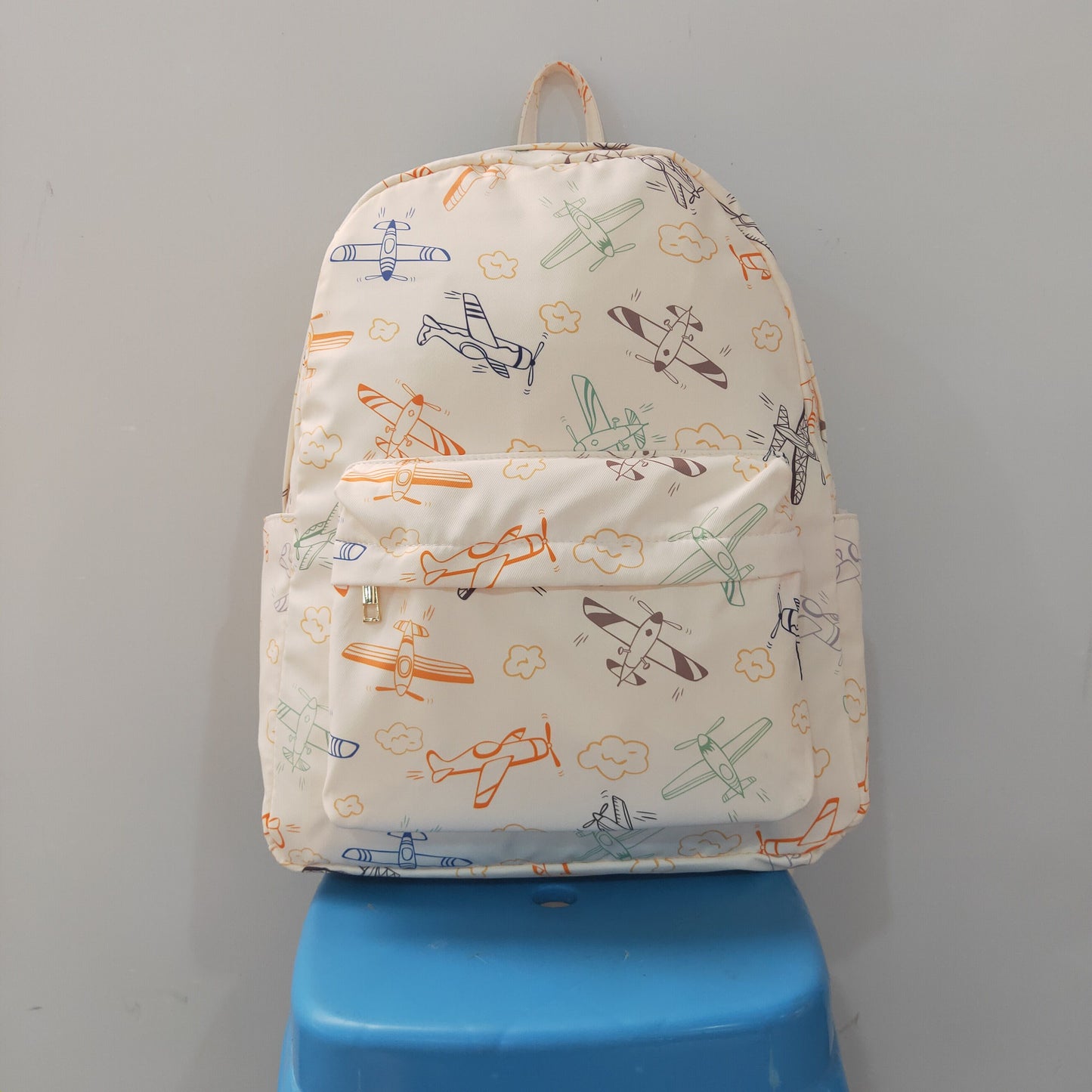 RTS NO MOQ milk silk BA0220 Baby Kids Colorful Planes Clouds School Backpack Back Bags