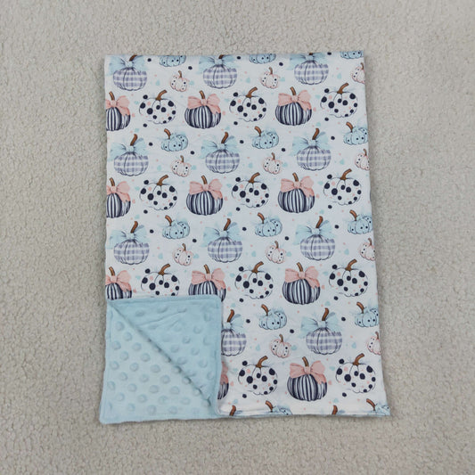 NEW RTS NO MOQ Blankets BL0253 Baby Girls Bows Pumpkins Fall Blankets