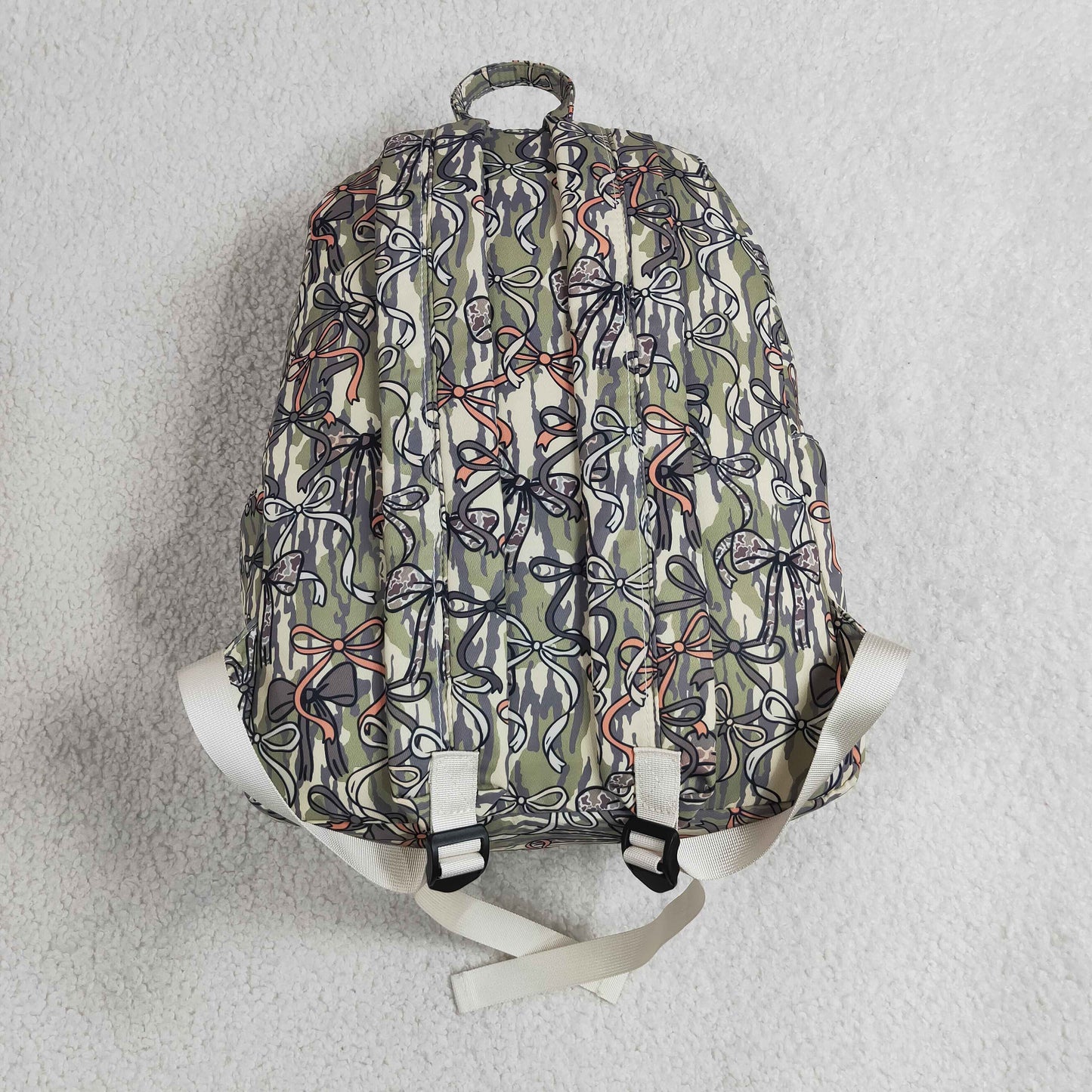 RTS NO MOQ milk silk BA0394 Baby Kids Southern Olive Camo Bows School Back Bags