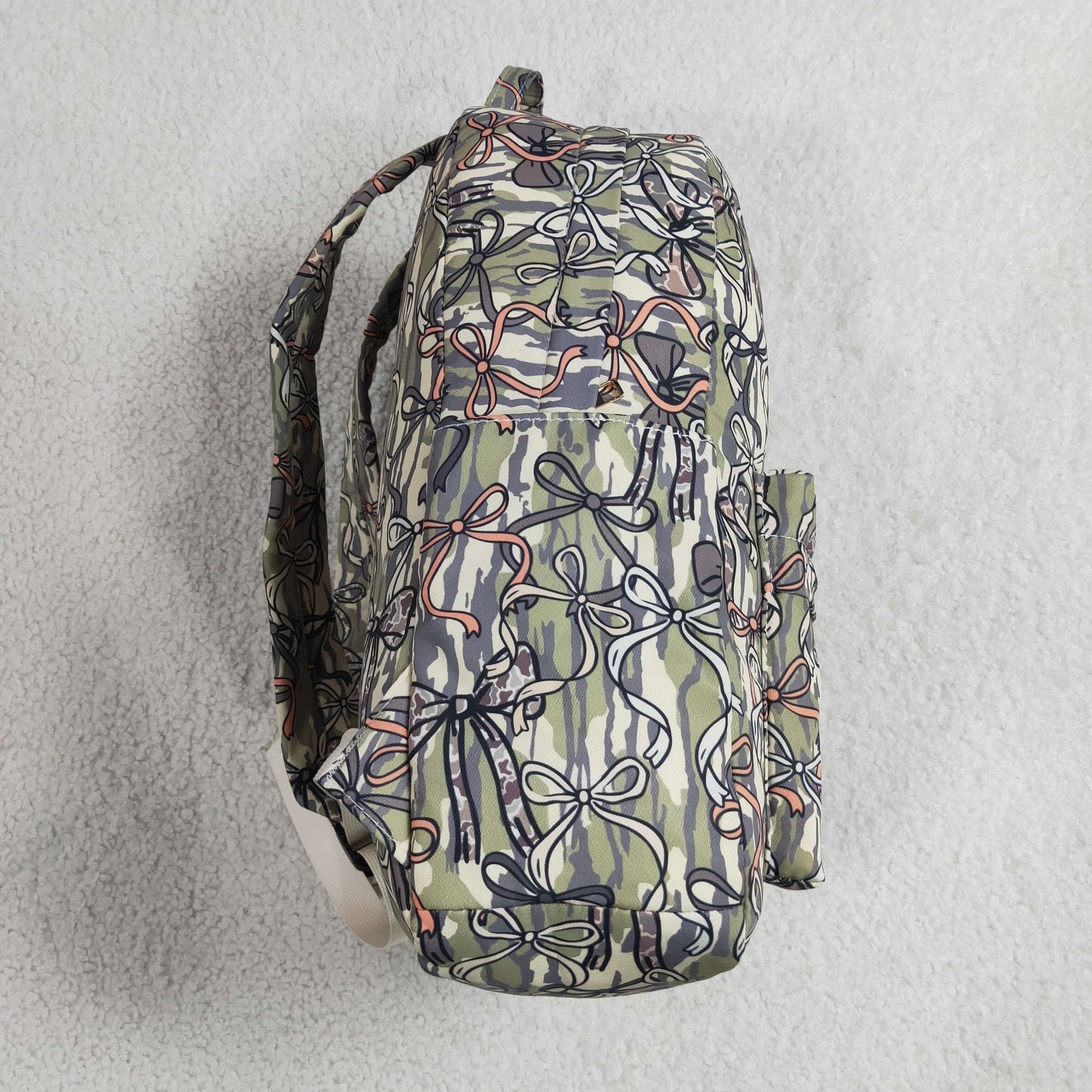 RTS NO MOQ milk silk BA0394 Baby Kids Southern Olive Camo Bows School Back Bags