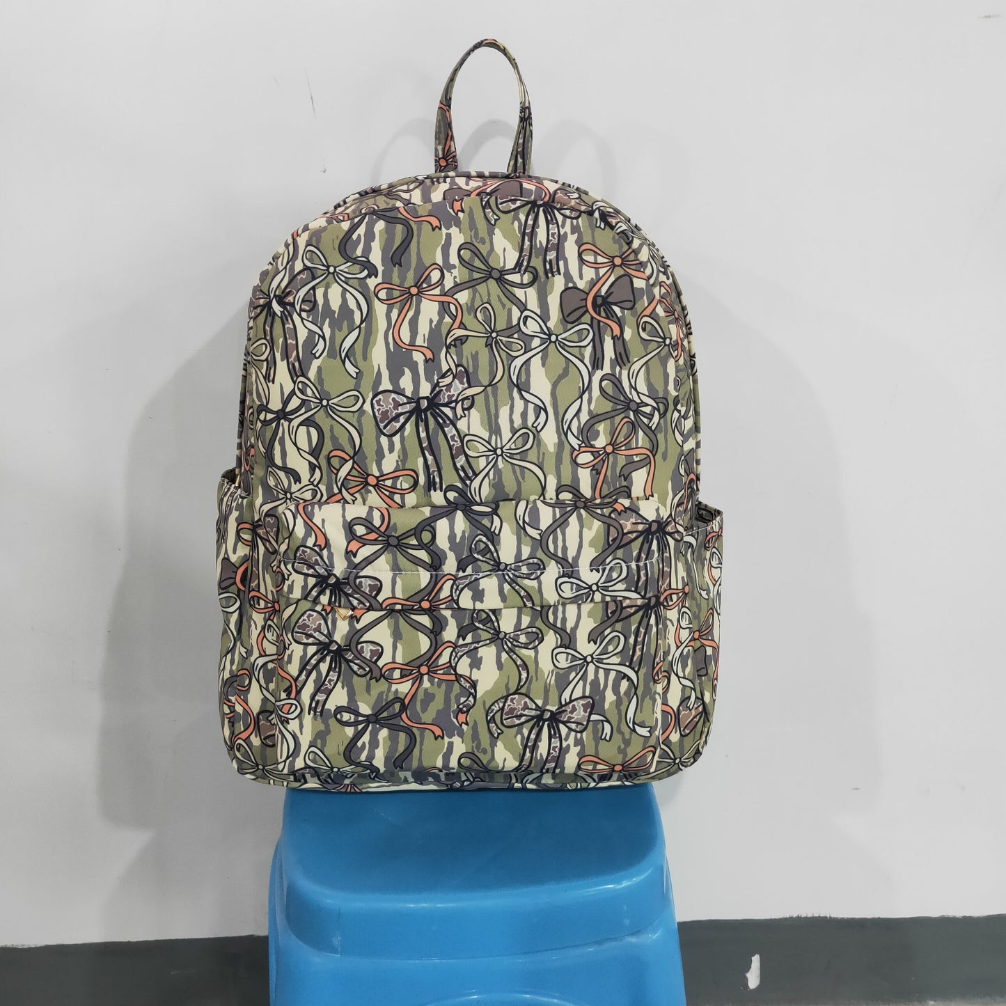 RTS NO MOQ milk silk BA0394 Baby Kids Southern Olive Camo Bows School Back Bags
