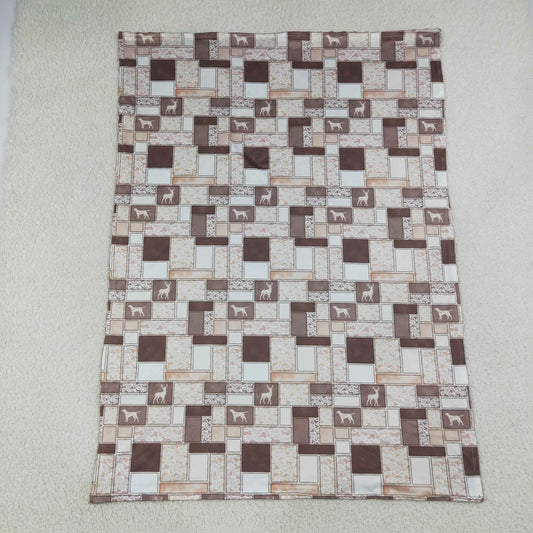 NEW RTS NO MOQ milk silk BL0249 Toddler Kids Dogs Deer Ducks Animal Camo Check Print  Blanket