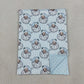 NEW RTS NO MOQ Blankets BL0256 Baby Boys Blue Stripe Santa Christmas Blankets