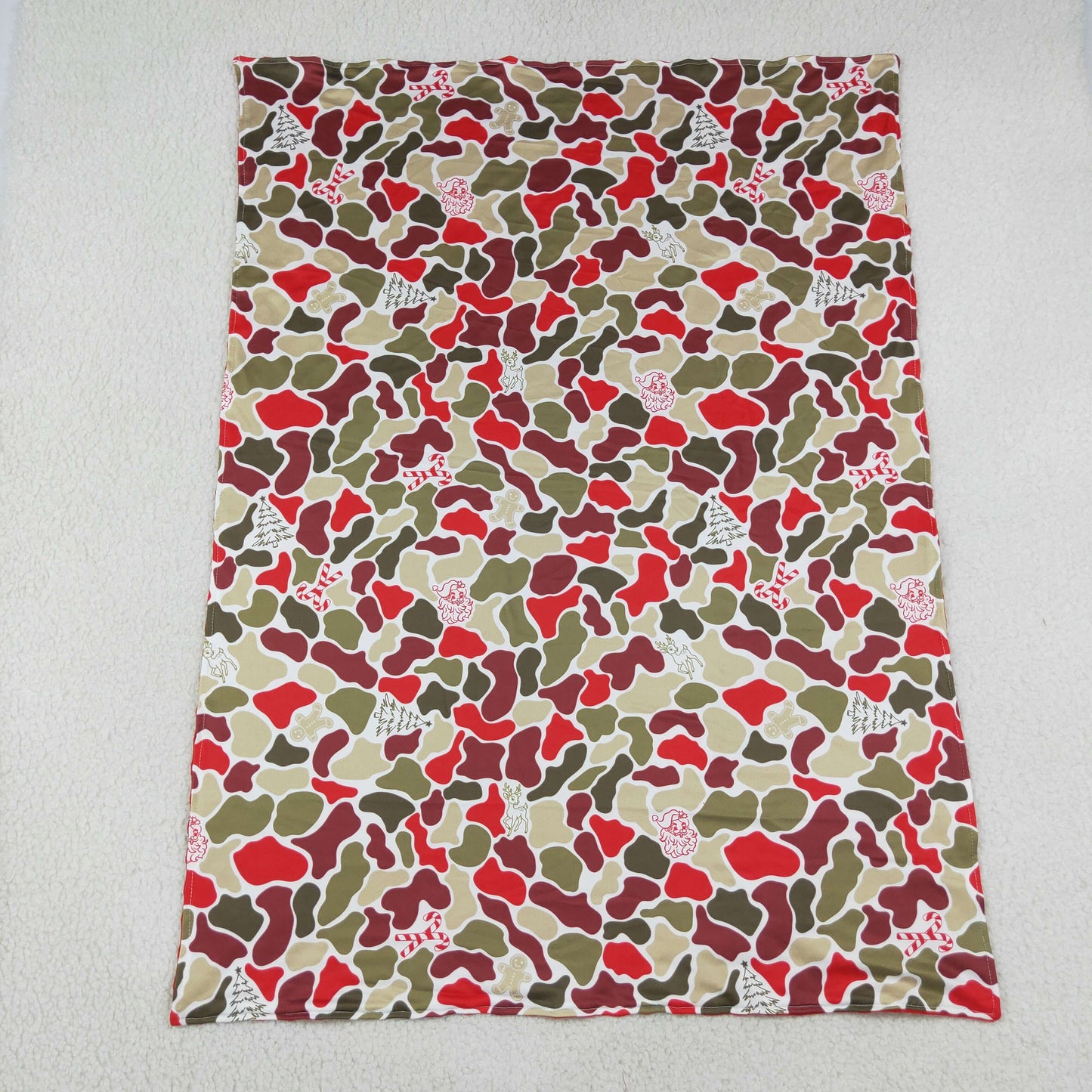 NEW RTS NO MOQ Blankets BL0257 Baby Boys Deer Candy Cane Camo Christmas Blankets