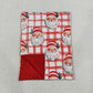 NEW RTS NO MOQ Blankets BL0265 Baby Kids Red Checked Santa Christmas Blanket