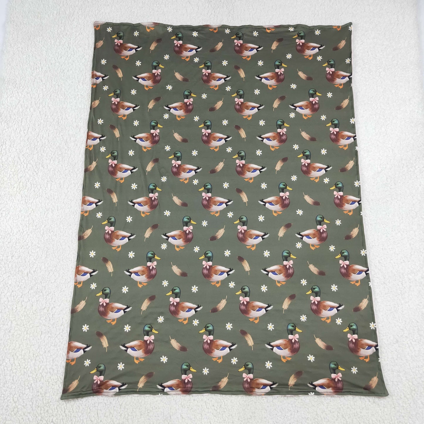 NEW RTS NO MOQ Blankets BL0283 Baby Girls Flowers Ducks Hunting Blankets